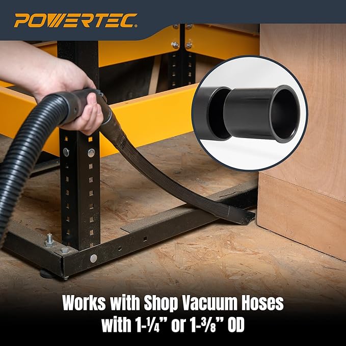 POWERTEC Shop Vacuum Attachment & Flexible Crevice Tool 6 Piece Kit for Wet Dry Vac with 2-1/4" Inlet, Shop Vac Accessories Kit for Workshop Cleaning and Car Detailing (70481)