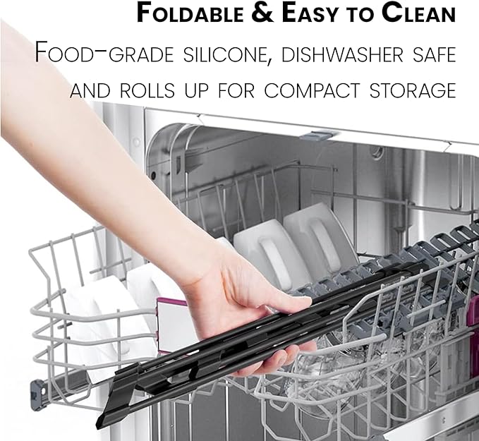 Mistifi Full Silicone-Coated Triangle Roll-Up Dish Drying Rack with Steel Core for Sink Corners – Multipurpose Over-The-Sink Kitchen Drainer & Space-Saving Organizer (Gray)