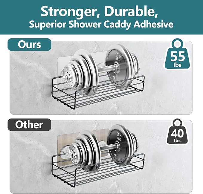 KaiwayInno 8 Pack Shower Caddy Adhesive Replacement, Strong Shower Shelf Adhesive Hooks for Corner Shelf Basket, Bathroom Rack, Kitchen Rack and Soap Holder