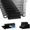 20-Piece Magnetic Wrench Organizer (Modular Widgets) - Professional Tool Box Drawer Storage with Strong Anti-Slide Magnets - Low Profile Spanner Rack Holder for SAE & Metric Sets, Black
