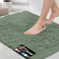 GORILLA GRIP Bath Rug Mat 44x26, Soft Absorbent Chenille, Quick Dry Microfiber Mats, Rubber Backing Washable Shower Floor Rugs, Bathmat Runner, US Designed Bathroom Home Decor Accessories Sage Green