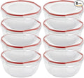 Sterilite Ultra-Seal 4.7 Qt Bowl, Large Airtight Food Storage Container, Latching Lid, Microwave and Dishwasher Safe, Clear With Red Gasket, 8-Pack
