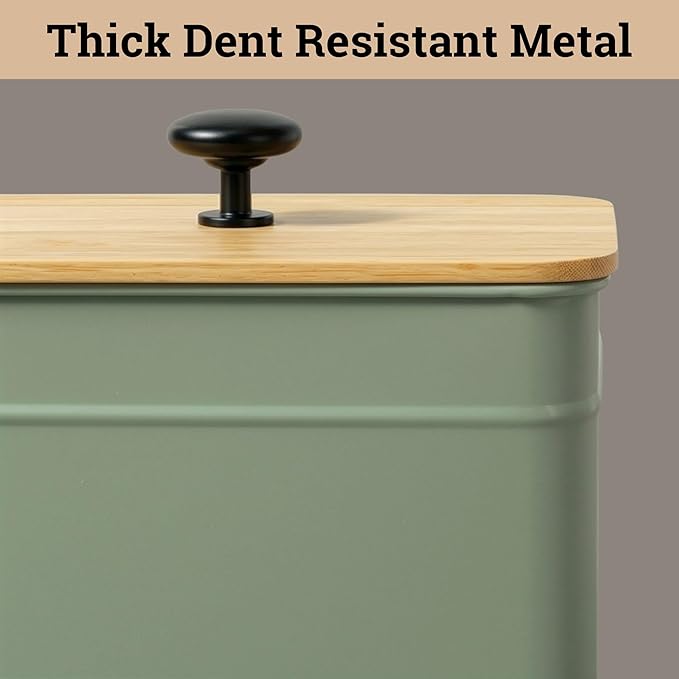 Kitchen Canisters for Countertop Set of 4 with Customizable Chalkboard Labels & Marker Pen - Big Iron Kitchen Canisters with Airtight Lids - Sage Green Canister Set - Flour and Sugar Containers