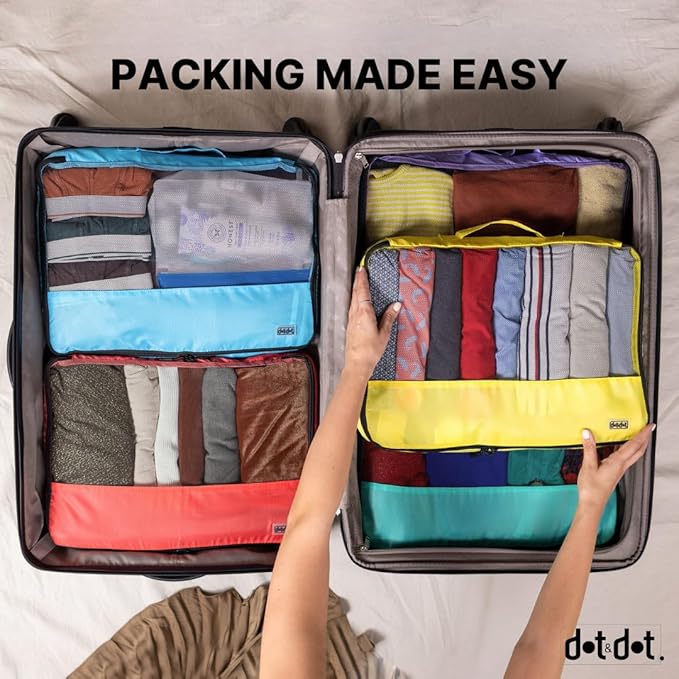 5 Pcs Large Packing Cubes for Suitcases - Travel Carry on Suitcase Organizer Bags - Organizer Bags for Luggage