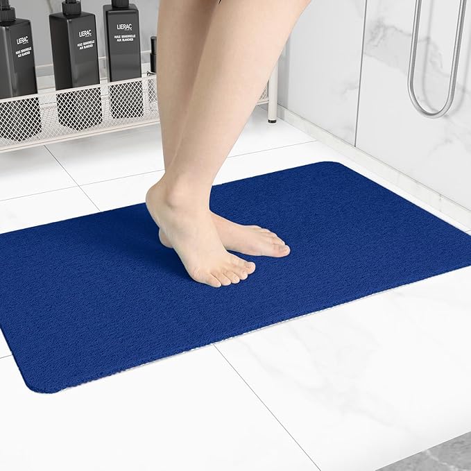 Hargiis Non-Slip Bathtub Mat, Anti Slip Shower Mat, Fast Drying Bathtub Mats, Foot Scrubber Mat, Anti Slip Mat for Tub, Floor, Bathroom, Kitchen, Home, Hotel (Navy Blue 36"×24")