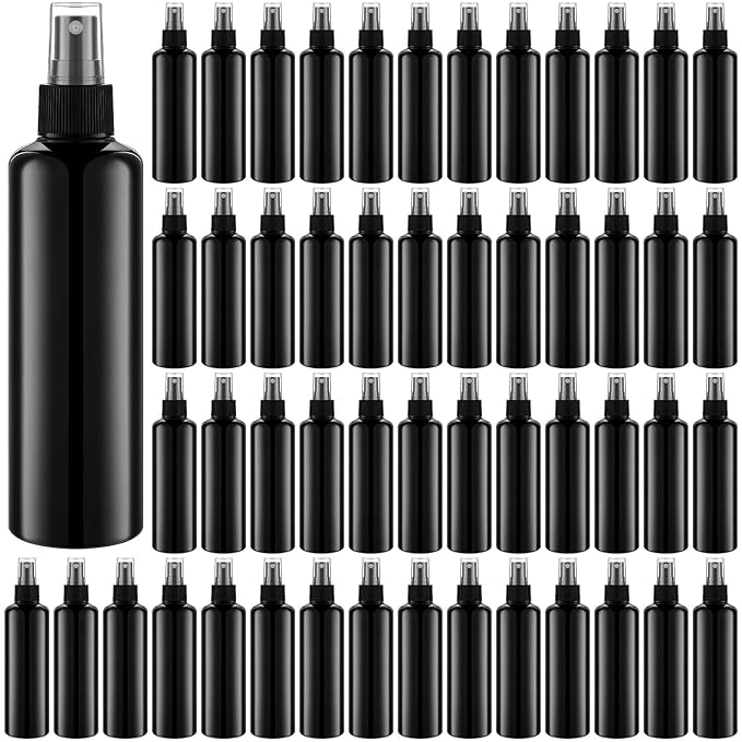 Eccliy 32 Pcs 8 oz Spray Bottles Fine Mist Plastic Spray Bottles Clear Empty Sprayer Hairs Refillable Travel Sprayer with Pump Cap for Cleaning Oils Travel Perfumes(Black,Colored)