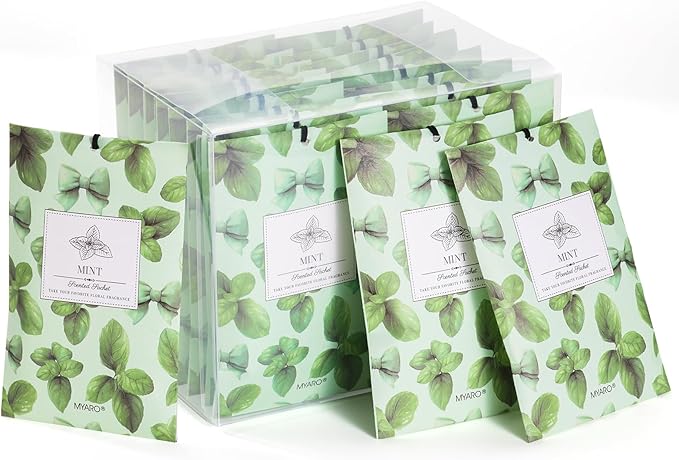 MYARO 20 Packs Peppermint Scent Sachet Air Freshener for Home Car Closet Drawer Shoe Odor Eliminator Long Lasting Deodorizer