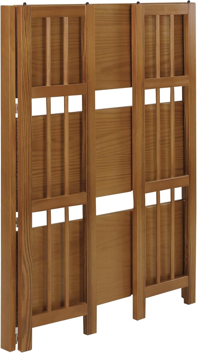 Casual Home 3-Shelf Stackable 27.5" Wide-Chestnut fold Bookcase