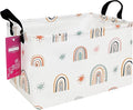 Rectangular Storage Basket Fabric Organizer Bin for Toys,Books,Clothes,Gifts,Pets-Perfect for Home,Office,Nursery,Dorm,Shelf(Rec-Star Rainbow )