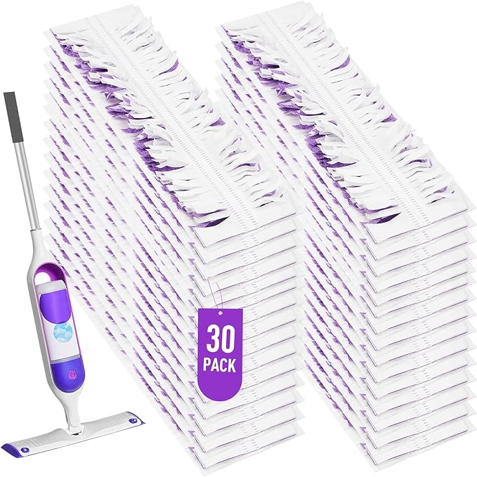 30 Pack Swiffer Power Mop Refills - Disposable Mop Pads for Swiffer Wet Mop, Super Absorbent Wet Pads Refill for Deep Cleaning Hardwood, Tile, and Laminate Floors