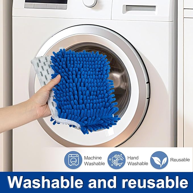 Mop Heads Replacements for Ocedar 3-Action Microfiber Flip Mop, 3 Pack Double Sided Mop Replace Head Mop Refills with Microfiber & Chenille for Dry Wet Use, Reusable, Machine Washable