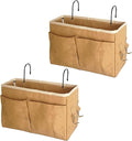 Someteth Bedside Caddy Bedside Hanging Storage Basket Multi-Function Organizer Caddy for Bunk and Hospital Beds Dorm Rooms Bed Rails, Can be Placed Glasses Books Mobile Phones（2pcs Dark khaki）