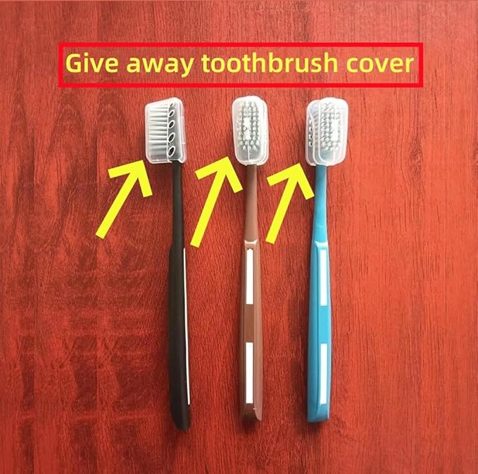 Adult Manual Hard bristled toothbrushes with Cover, Big Head Medium Size,for Cleaning Smoke Stain, Tartar, Coffee Stain, Tea Stain.【Hard Bristle Black toothbrushes,5 Count (Pack of 1)】