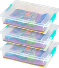 IRIS USA 6 Qt. Plastic Storage Bins Containers with Lids, 3 Pack, Small Sensory Bin, Craft Storage, Craft Organizers & Storage, Organizing Container for Home, Office & Art Supplies, Stackable, Clear