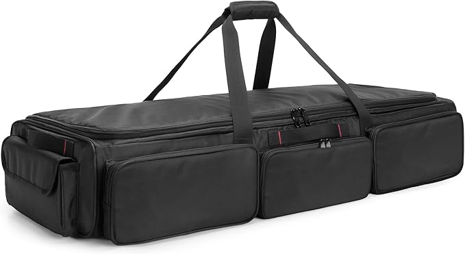 samdew Underseat Storage Bag Fit for SuperCrew Cab, Truck Under Seat Organizer with 4 Detachable Inner Dividers & Anti-slip Bottom for Full Size Trucks, Black