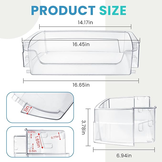 WR71X38318 Refrigerator Door Shelf Bin Compatible for G-E Refrigerator WR71X24428 4975917 AP7175677 PS16619590 EAP16619590 Parts-by MIFLUS