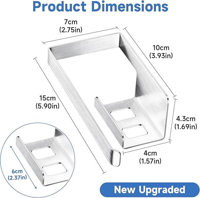 Sponge and Dish Cloth Holder for Kitchen Sink, 2 in 1 Adhesive Sink Dish Sponge Holder, Sinks Caddy Organizer Rack for Storage Sponges Scrubber Glove and Brush, Silver