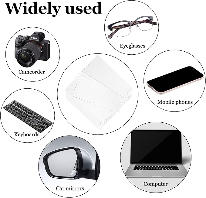 10PCS Suede Microfiber Cloths, 8"×8" Suede Cloth Cleaning Rags, Double-Sided Cleaning Cloths for Car LCD Display, Screens, Glasses, Lenses, Mirrors, Windows, Delicate Surfaces (White)