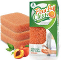 Peachy Clean Silicone Dish Sponge Scrubbers, Fresh Peach Scent, Non-Scratch, Odor-Resistant, Durable Dish Sponges for Kitchen 3pk