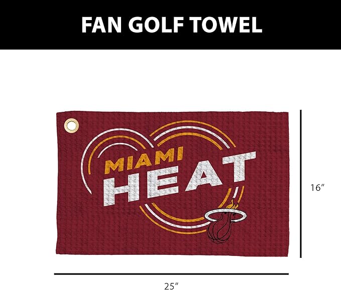 Northwest NBA Golf Towel – Official Licensed Microfiber Waffle Fabric, Absorbent 16x25 in Club Cleaning Accessory