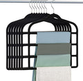 Velvet Hangers Space Saving Non Slip Pant Velvet Hangers, DUDUCOFU 8 Pack Black Multi Layer Clothes Hangers Closet Organizer for Pants Trousers Scarf