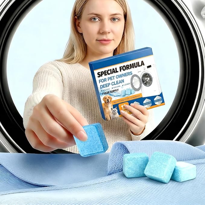 Washing Machine Cleaner Tablets, 2026 Upgrade 12/24/36-Pack (12 Month Supply) for HE/Top/Front Load Washers - Removes Stubborn Pet Hair, Odors, Mold & Residue, Septic Safe & Fragrance Free (24 PACK)