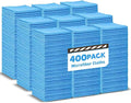 TEAWOO Blue Microfiber Towels Bulk-400 Pack, Cleaning Cloths Bulk, Microfiber Towels for Cars, Cleaning Rags Blue (12x12 inches)