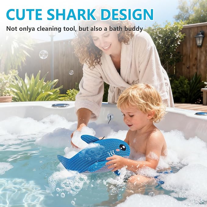 Hot Tub Scum Absorber Shark, 2PCS Reusable Hot Tub Oil Absorbing Floating Sponges for Spa/Pool, Hot Tub Scum Sponge Accessories to Soak Up Oils & Keep Water Clean
