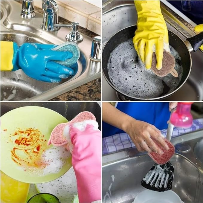 Mr. Blyn Non-Scratch Scrub Sponges for Kitchen – 5 Pack | 3X Durability Cleaning Pads | Colorful Reusable Sponge Set for Dishes, Pots & Household Use
