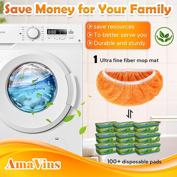 5 Pack Reusable Microfiber Mop Pads Compatible with Swiffer Sweeper, Wet and Dry Flat mop Cover, Washable Pads for Surface/Hardwood Floor Cleaning (Mop is Not Included)