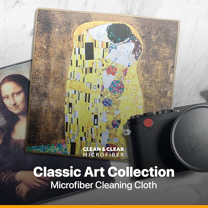 Large [4 Pack] Classic Art (Girl with a Pearl Earring) - Ultra Premium Quality Microfiber Cleaning Cloths (Best for Camera Lens, Glasses, Screens, and All Lens.), Microfiber Cloth