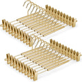 VWV 20-Pack Adjustable Women's Skirt and Pants Hangers, Durable, Space-Saving, Suitable for Jeans, Shorts, Underwear, Sports Bras (Gold)
