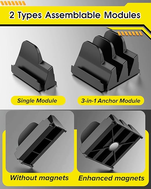 50pcs Magnetic Wrench Organizer Set for Metal Tool Box,Modular Wrench Holder with Metric&SAE Labels