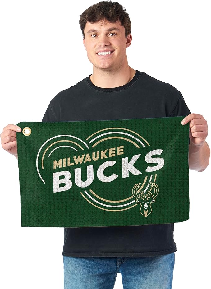 Northwest NBA Golf Towel – Official Licensed Microfiber Waffle Fabric, Absorbent 16x25 in Club Cleaning Accessory
