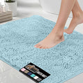 GORILLA GRIP Bath Rug Mat 30x20, Thick Soft Absorbent Chenille, Quick Dry Microfiber Mats, Rubber Backing Washable Shower Floor Rugs, US Designed Bathroom Bathmat Home Decor Accessories, Sky Blue