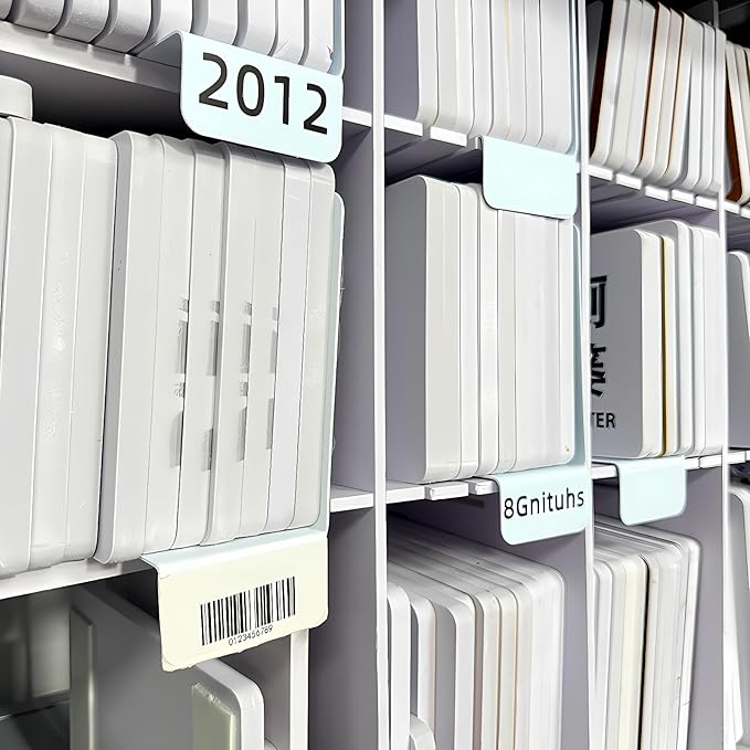 20 Pcs 20 * 12CM 1MM Library Book Mini Shelf Dividers, Flexible Label Markers with Stickers, for Classroom Teacher Supplies, Closet Rack Plastic Dividers, Writable & Reusable for Sorting Book Type