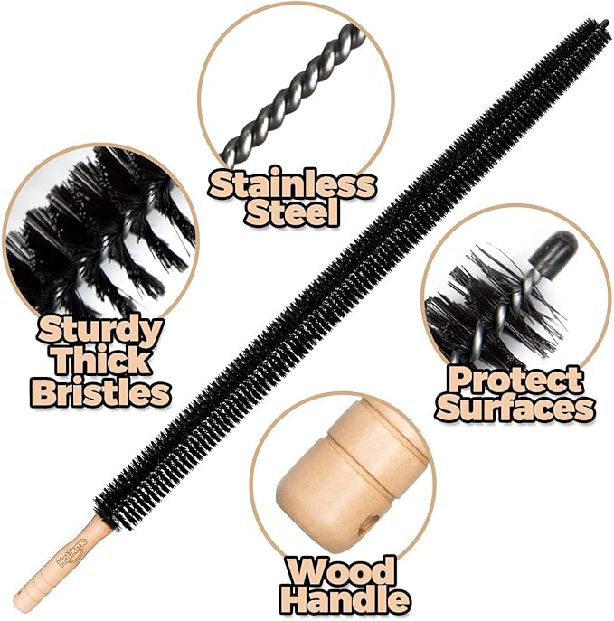 Holikme Dryer Vent Cleaner Kit 2 Pack - Household Cleaning Supplies,Long Flexible Refrigerator Coil Brush Radiator Brush,Dryer Lint Brush Home Essentials for Lint Trap Dust Vacuum Brush