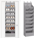 STORAGE MANIAC Over the Door Shoe Organizer Heavy-Duty Large Deep Pocket Hanging Shoe Organizer Shoe Rack Door Closet Shoe Organizer for Wall, Dorm & Narrow Door Storage Shoe Holder Grey, 1 Pack