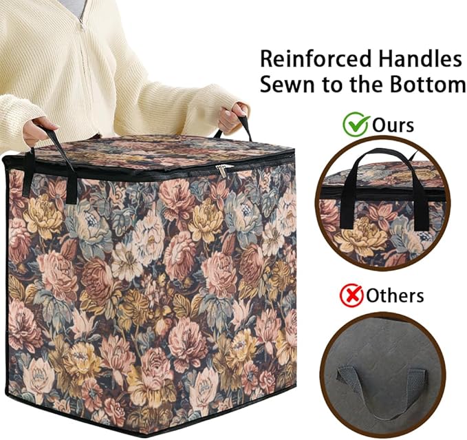 2pcs closet organizers and storage under bed,clothing blanket sweater sheet bedding comforter duvet quilt pillow toy storage bags with lids,dorm room essentials for containers 95L