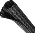 Split Wire Loom Tubing, Cable Protector Sleeve, Braided Cable Management for TV/Computer/Home Theater/Engine Bay, Cord Protectors from Pets No Chew (Black, 3/8"-25ft)