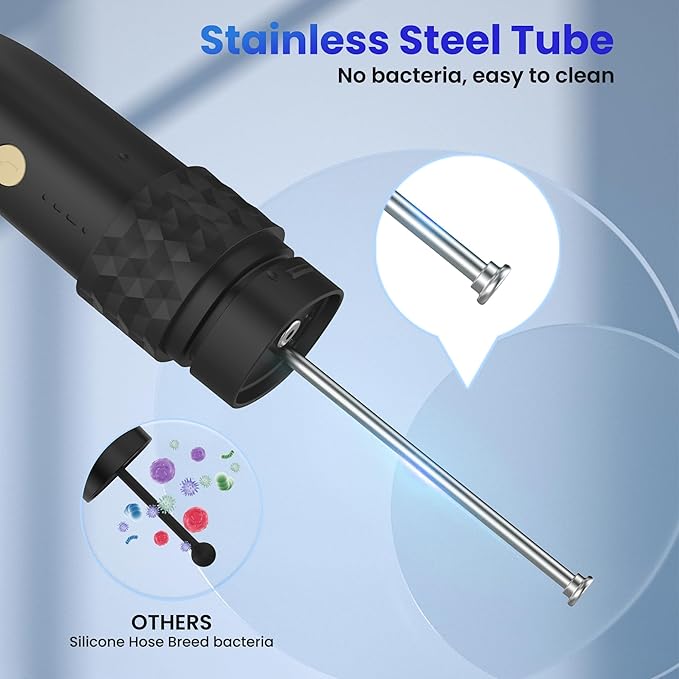 Electric Toothbrush with Water flosser, 2 in 1 Teeth Cleaning Kit, Toothbrush and Water flosser Combo, 25-Day Battery, Travel Toothbrush with Water Bottle(Black)