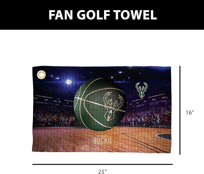 Northwest NBA Golf Towel – Official Licensed Microfiber Waffle Fabric, Absorbent 16x25 in Club Cleaning Accessory