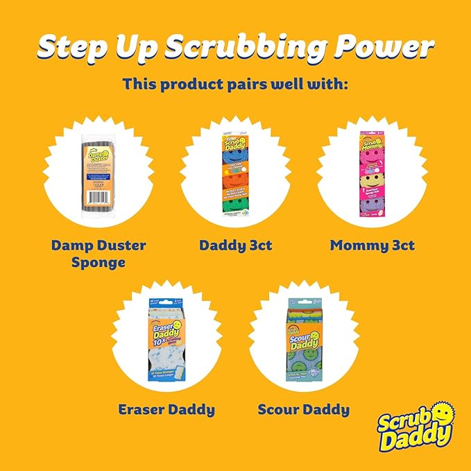 Scrub Daddy Damp Duster Towel - Durable Sponge-Like Dust Cleaner for Multisurface Dusting, Picking Up Pet Hair, Dirt & Grime of All Kinds - Reusable, Soft, Flexible, Absorbent Cleaning Supplies (2ct)