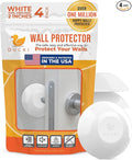 Ducki Door Wall Bumper Protector - Self Adhesive Stopping Shield Prevents Damage & Noise for Knob Handle, Refrigerators, Furniture Home or Office, Shock Absorbing, Discreet, Reusable - 4 Pack White