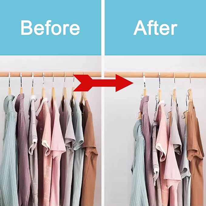 100 Pack Closet Organizer Hooks for Clothes Storage, Space-Saving Connector Clips for Plastic Hangers, Multi-Purpose Closet Accessories for Wardrobe Organization