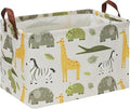 Rectangular Green Storage Basket,Collapsible Gift Basket with Handles,Kids Toys/Books Box,Room Decor(Green Animal)