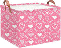 Rectangular Storage Basket Empty,Collapsible Gift Basket with Handles,Heart Print Basket, Books Box,Room Decor(Lovely Heart)