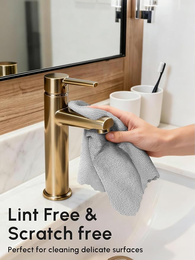 Microfiber Cleaning Cloths Roll, 225 Pack Tear Away Microfiber Towels Roll, 12" x 12" Lint Free Rags, Reusable Cleaning Cloths, Washable, Scratch Free,Ultra Absorbent Dish Rags(Grey)