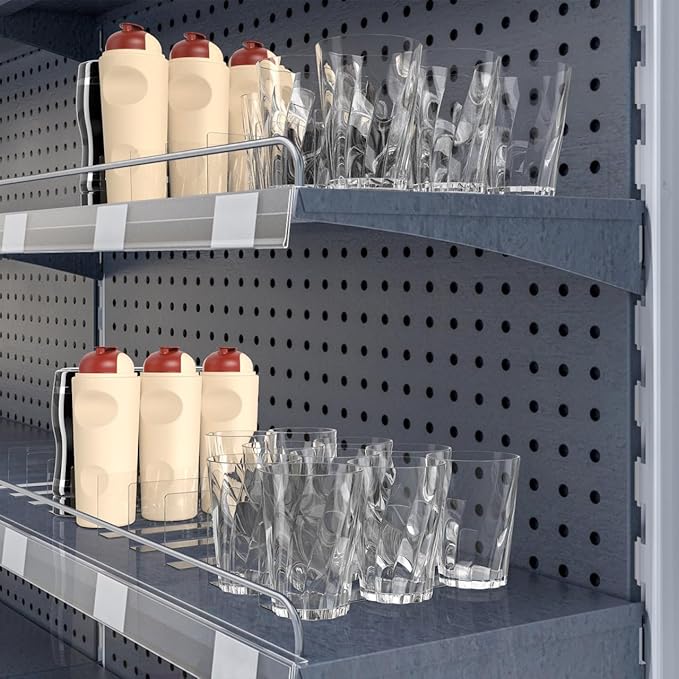 DOITOOL 10pcs Short Shelf Dividers Plastic Closet Shelf Divider Clear L Shape Shelves for Refrigerator Kitchen Office Supermarket Organization, 7.87x2.36x1.18 inch
