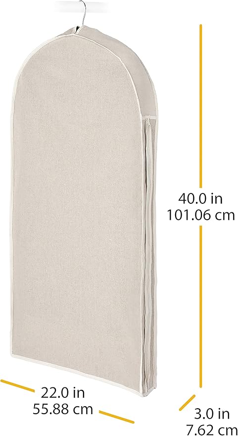 Whitmor Zippered Garment Bag Natural Linen, Large